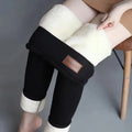 Women Thermal Leggings Winter Warm Sexy Elastic Translucent Pantyhose Female Fleece High Waist Slim Thicken Tight Pants Black