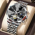 POEDAGAR Luxury Men Clock Waterproof Luminous Chronograph Sport Man Wristwatch Stainless Steel Fahion Quartz Men's Watches Reloj