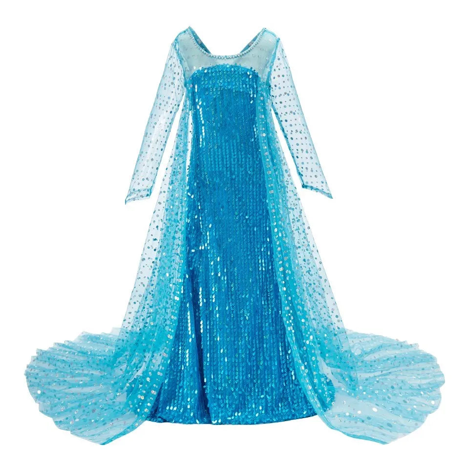 Girls' Disney Princess Costume Dress – Elsa, Belle, Rapunzel & More (3–10T)