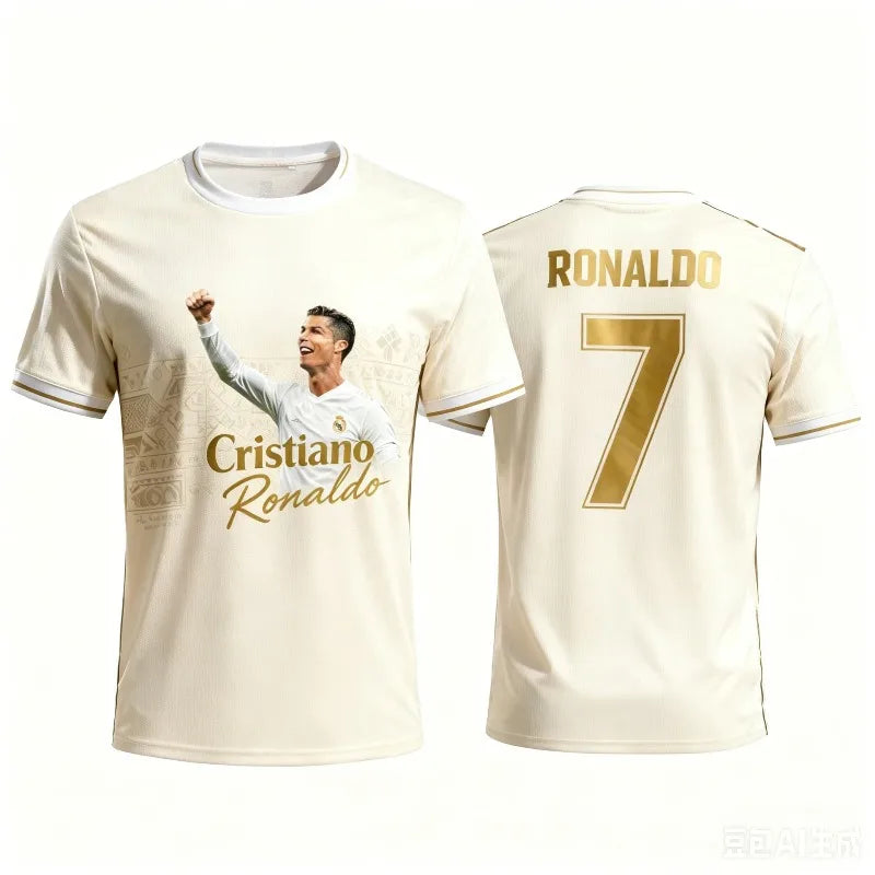 2026 New Cristiano Ronaldo Portugal Team Full-Color Print T-Shirt, Signature Style, Unisex Fan Sports Casual Short-Sleeve