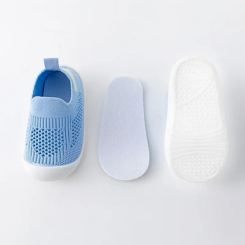Baby Mesh Knit Sneakers – Breathable Slip-On Non-Skid Prewalkers, Unisex (0–3T)