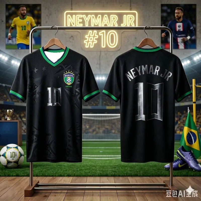 Brazil Neymar Jr #10 Soccer Jersey MenWomen National Team Football Shirt New Short Sleeve Fans Casual Streetwear Sportswear Tops