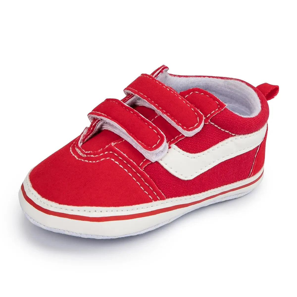 Baby Canvas Sneakers – Classic Stripe Anti-Slip First Walkers, Unisex (0–18M)