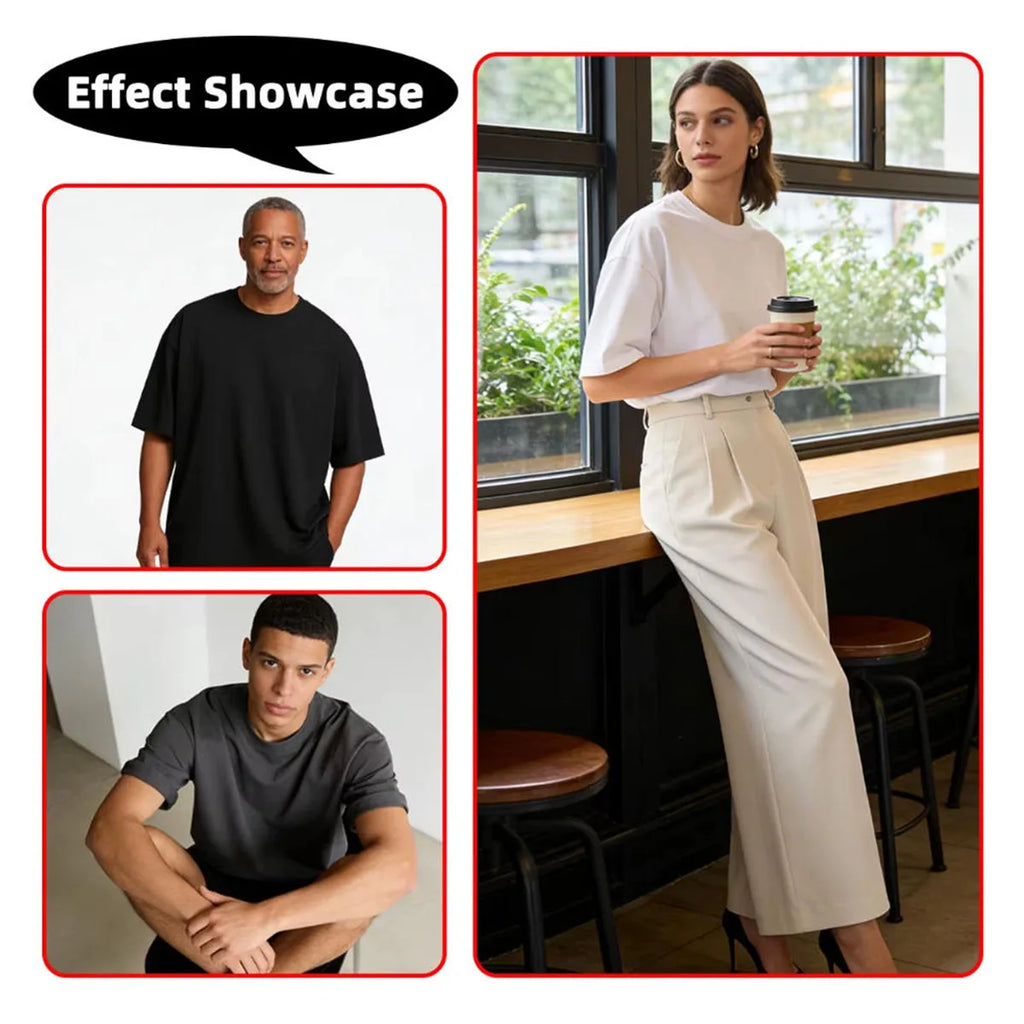 100% Pure Cotton T-Shirt With Round Neck Shoulder Design For Both Men Women Summer Solid Color Short Sleeved Casual Loose Fit