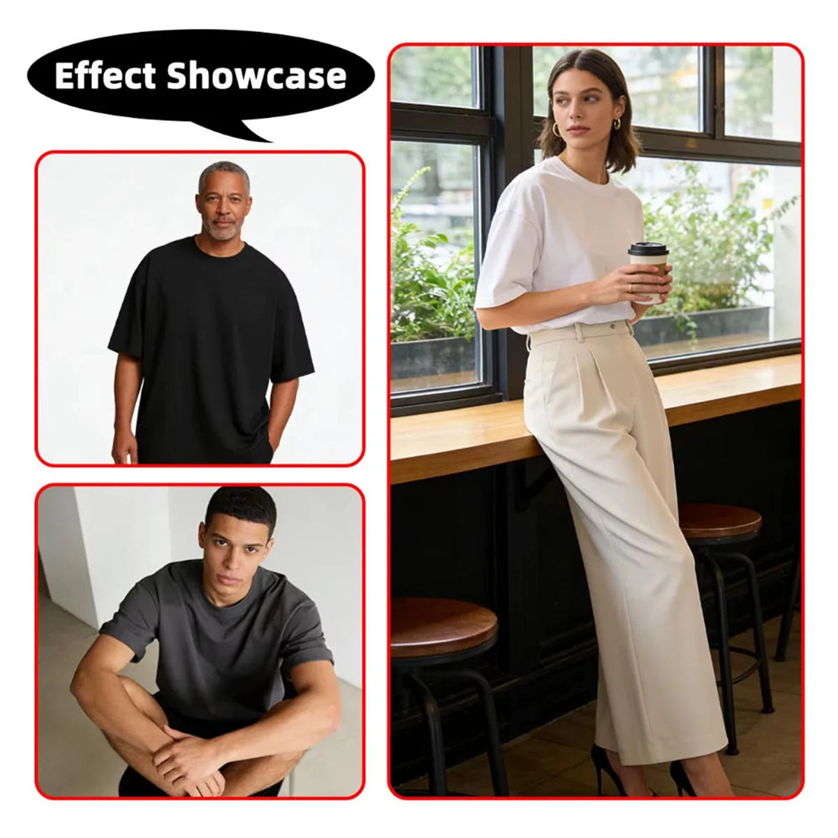 100% Pure Cotton T-Shirt With Round Neck Shoulder Design For Both Men Women Summer Solid Color Short Sleeved Casual Loose Fit