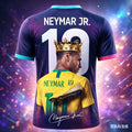 Neymar the football star 3D print sport Quickdry Breatha men's T-shirt Summer outdoor street team training parent-child clothing