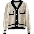 Women’s Korean Knit Cardigan – Loose Long Sleeve Vintage Sweater Coat