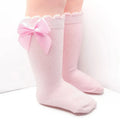 Baby Girl Knee High Socks with Bow Ruffles – Soft Cotton Toddler Stockings