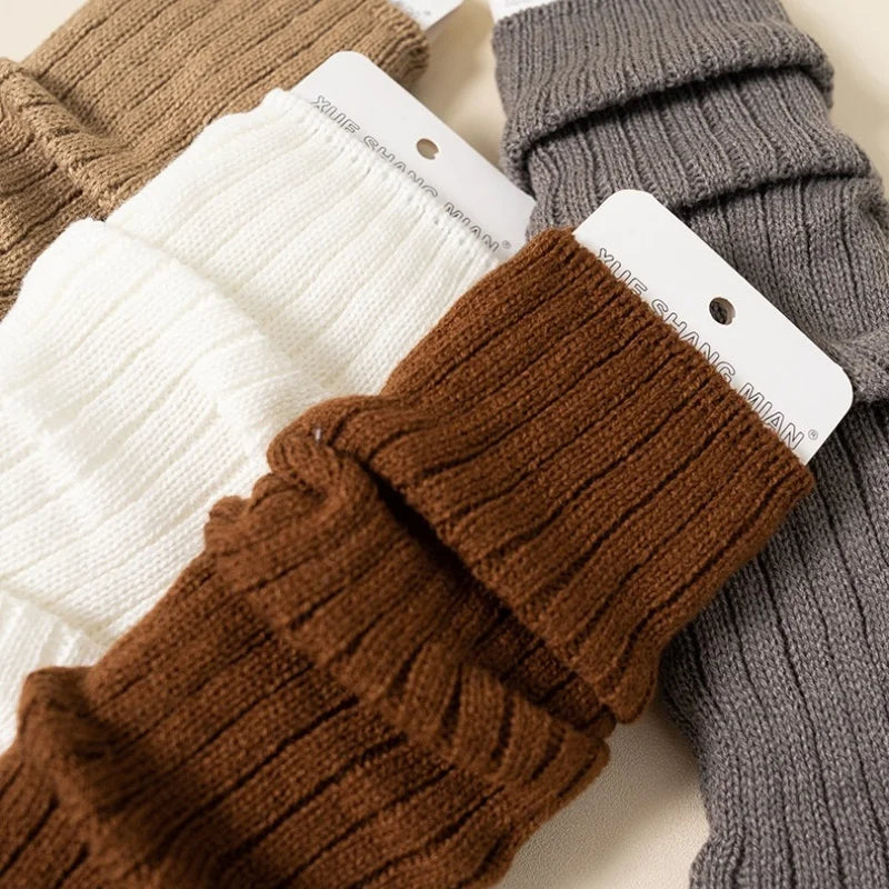 Girls' Knitted Leg Warmers – Soft Long Socks for Kids Ages 3–12